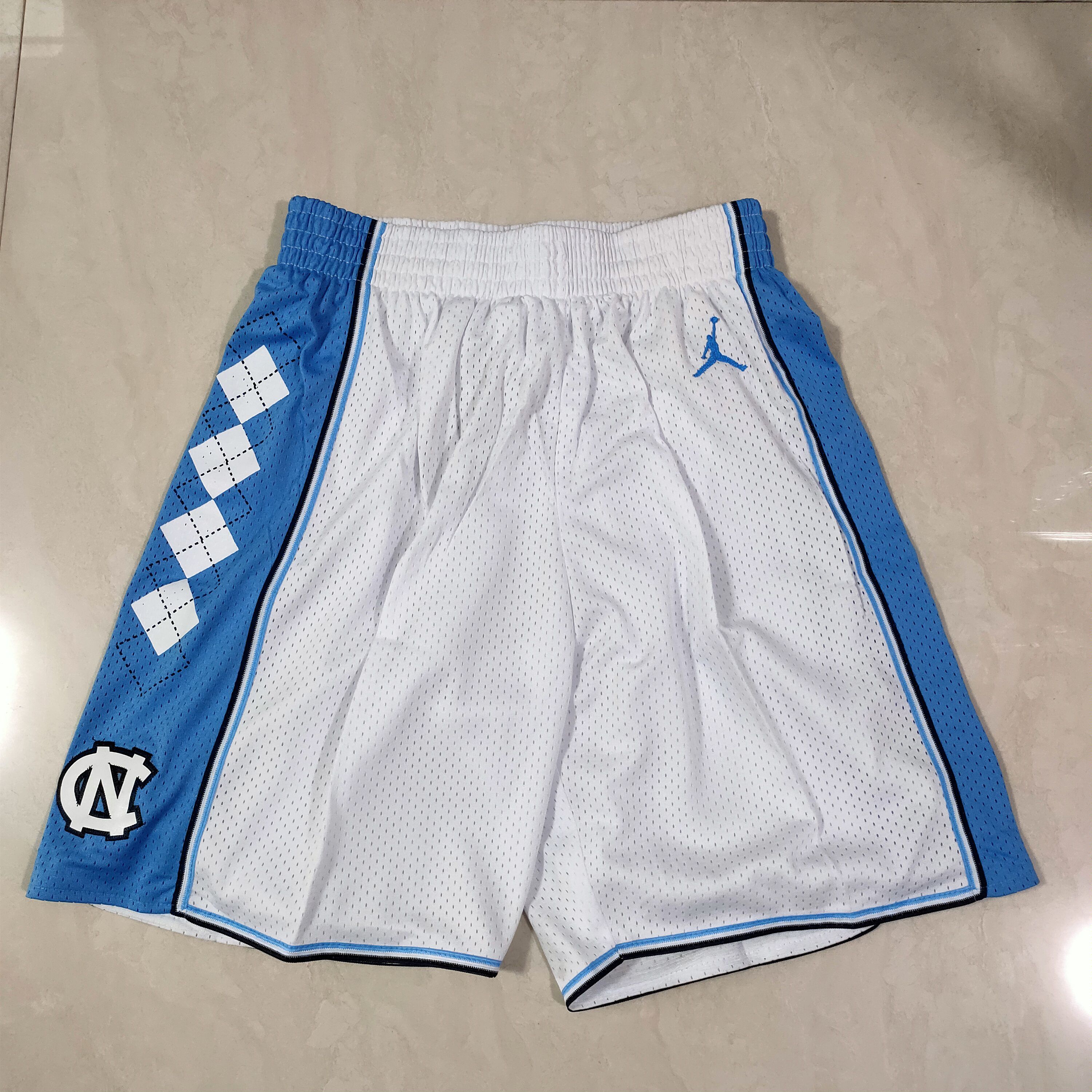 Men NBA North Carolina White Shorts 0416